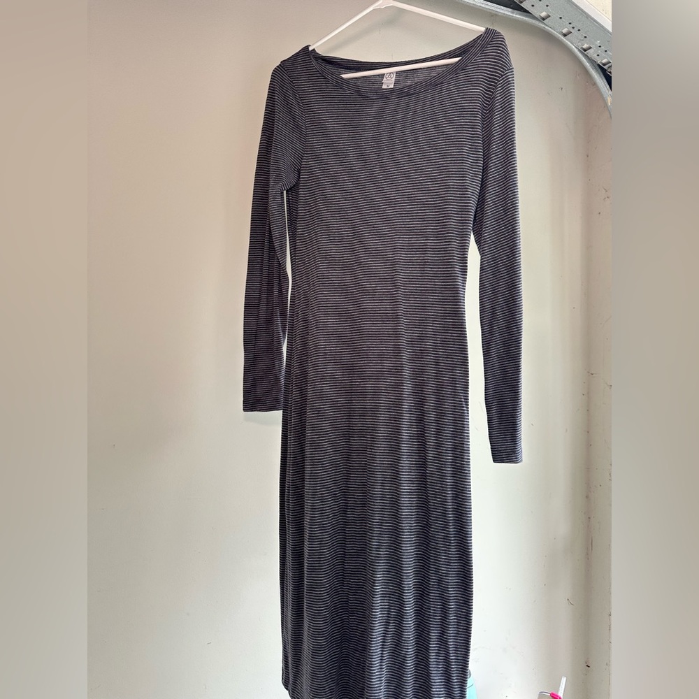 Elegant yet cozy Navy Striped Dress